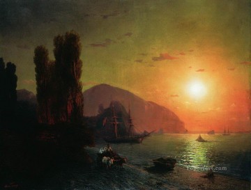 風景 Painting - Ivan Aivazovsky クリミアビュー アユ ダグ シースケープ